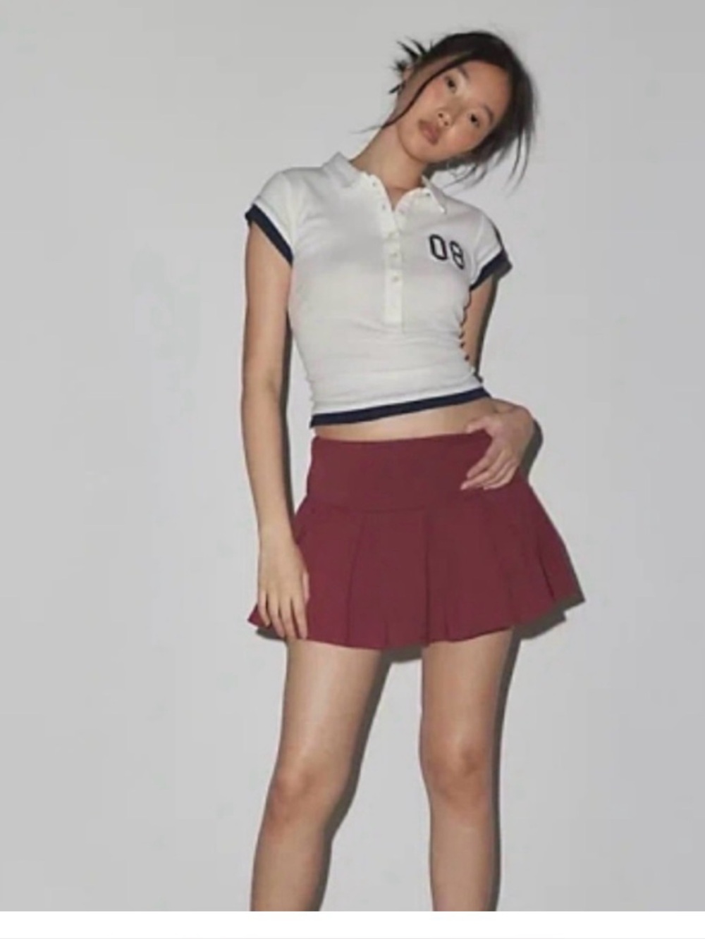 Urban Outfitters Out From Under Prep School Pleated Micro Mini Skort White NWOT